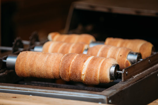 Prague, Czech Republic. Trdelnik Or Trdlo Is A Traditional Delicacy