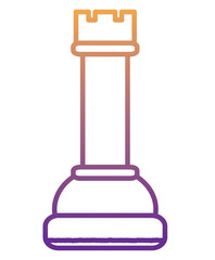 rook chess piece over white background. vector illustration