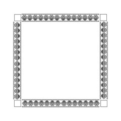 art deco frame elegant decorative square style vector illustration