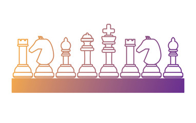 chess pieces design over white background, colorful design. vector illustration