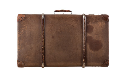 Retro suitcase isolated on white background - 205272625
