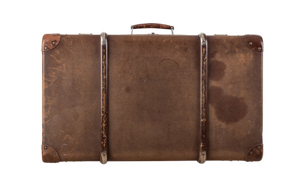 Retro suitcase isolated on white background