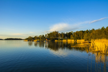 Obraz premium Beautiful evening view, shore and sea, Korpo island, Finland