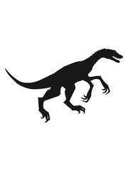 Fototapeta na wymiar raptor jagen silhouette schwarz umriss t-rex fleischfresser böse gefährlich fressen dino dinosaurier saurier clipart comic cartoon design
