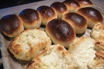 homemade baked bread rolls