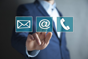 Businessman hand using digital interface