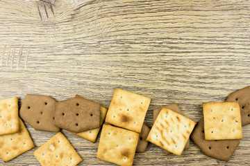 Chocolate Сookies and snacks. Food concept. Empty space for text and design