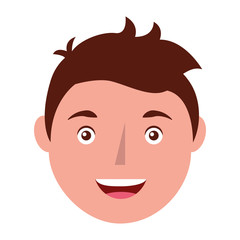young man smiling face character vector illustration