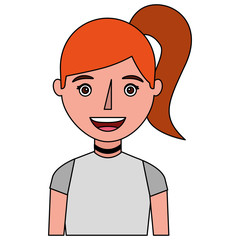 young woman avatar character vector illustration design