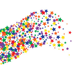 Colorful Stars Confetti, Mystery Sparkling Vector Background. Trendy Glowing Magic Glitter, Lights. Festive Falling Colorful Stars Confetti for Ads, Posters. 