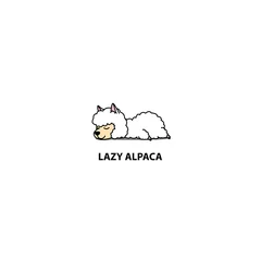Foto auf Alu-Dibond Lazy alpaca sleeping icon, logo design, vector illustration © Totostarkk9456