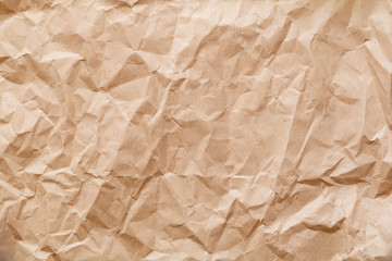 Crumpled kraft paper background.