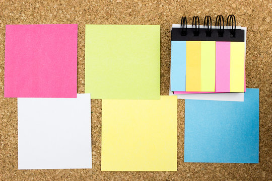 Color empty office sticker. Free space for text. Corck background