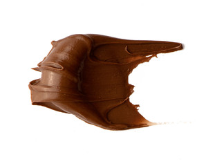 Chocolate spread isolated over white background. Delicious food design
