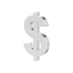 3D illustration isolated silver dollar money