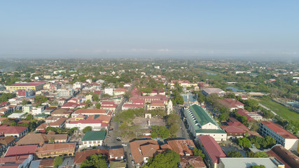 Fototapeta na wymiar Historic colonial town in Spanish style Vigan, Philippines, Luzon. Aerial view of Historic buildings in Vigan city, Unesko world heritage site. Travel concept.