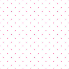 Seamless pattern. Pink polka dot on the white background