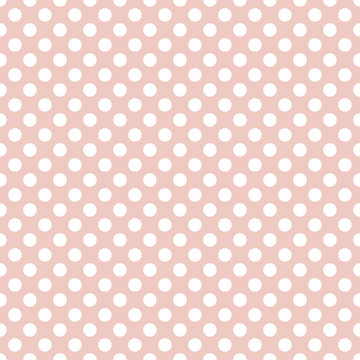 Seamless pattern. White polka dot on the pink background