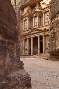 view to treasurement of old city Petra in Jordan