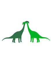 paar pärchen liebe 2 freunde Diplodocus langhals groß riesig silhouette schwarz umriss dino dinosaurier saurier clipart comic cartoon design