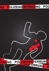 Polizei Linie am Tatort