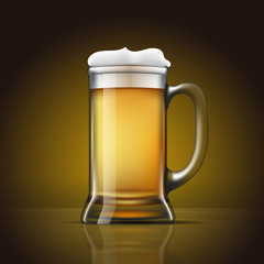Glass of beer with foam