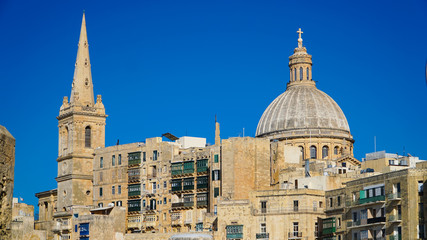 Fototapeta na wymiar VALLETTA - MALTA: View of Valletta. Valletta - Italian word for Small valley is the capital city of Malta.