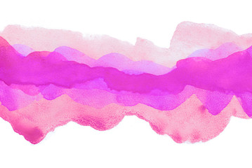 Colour Craiola, "aniline purple" multilayer strip of watercolor. ready design for postcards, banners, web. on a white background
