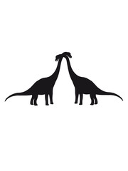 paar pärchen liebe 2 freunde Diplodocus langhals groß riesig silhouette schwarz umriss dino dinosaurier saurier clipart comic cartoon design