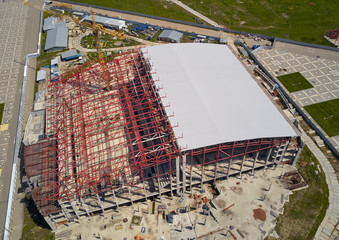 aerial survey of the construction site