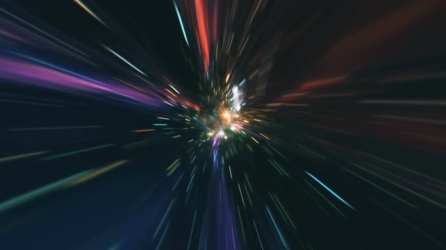 Seamless loop wormhole straight through time and space, warp straight ahead through this science fiction
