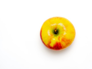 Elstar Apfel von oben, isoliert vor weißem Hintergrund.