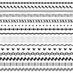 set of black seamless borders