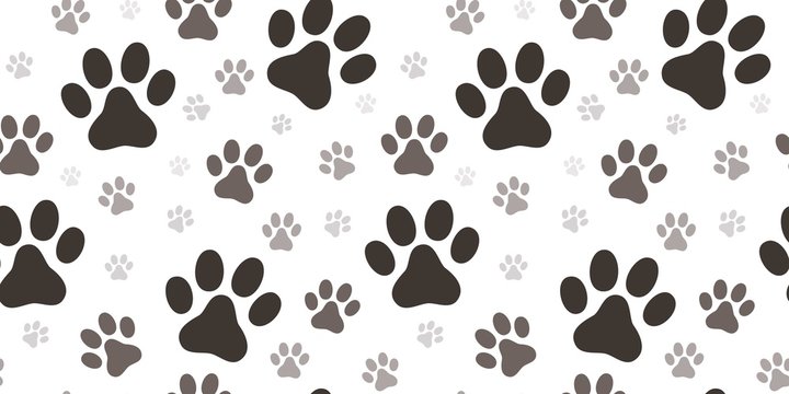 Dog paw print seamless pattern