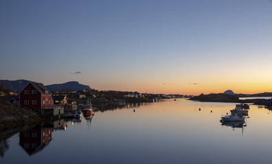 After sunset Salhus,Bronnoysund in Northern Norway