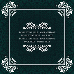 Vintage frame  for your invitation. Retro background with vintage elements. Template for decoration