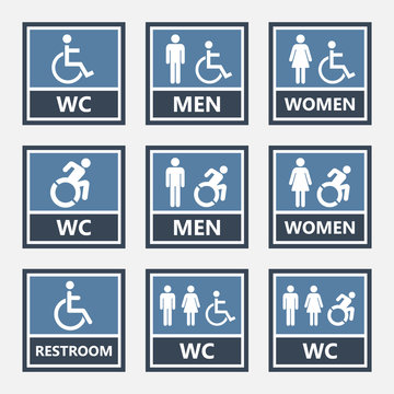 accesible restroom signs, toilet sign for desabled people