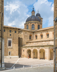 Rinascimento square in Urbino, city and World Heritage Site in the Marche region of Italy.