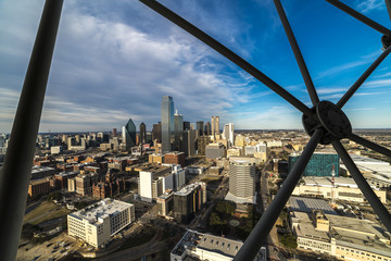 MARCH 5, 2018, DALLAS SKYLINE TEXAS, as seen from Reunion Tower Observeration Deck