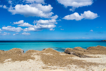 Mallorca, Perfect nature landscape at white sand beach with sun on holiday island