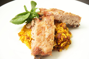 Pork ribs, Baião de dois, São Paulo, Brazil