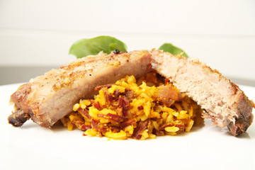 Pork ribs, Baião de dois, São Paulo, Brazil