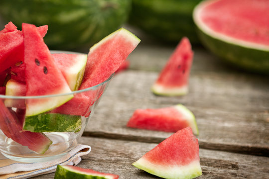 Small watermelon slices in bowl