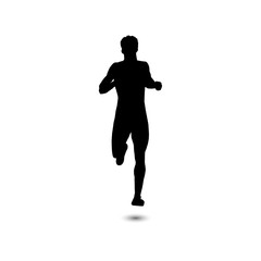 Fototapeta na wymiar Black color runner silhouette