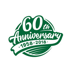 60 years anniversary design template. Vector and illustration. 60th logo. 
