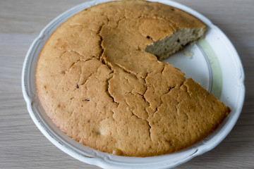 A beautiful and mouth-watering homemade cake closeup.