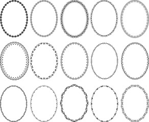 set of decorative oval borders - design elements - 205292234