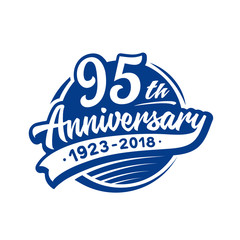 Fototapeta premium 95 years anniversary design template. Vector and illustration. 95th logo. 