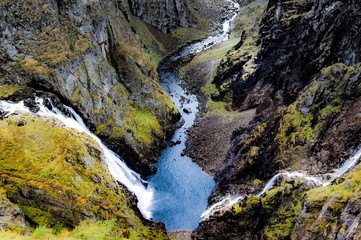 Naklejka na ściany i meble Voringsfossen Wasserfall in Norwegen