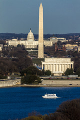 Washington D.C. . - Aerial view of Washington D.C. from Top of Town restaurant, Arlington, Virginia...